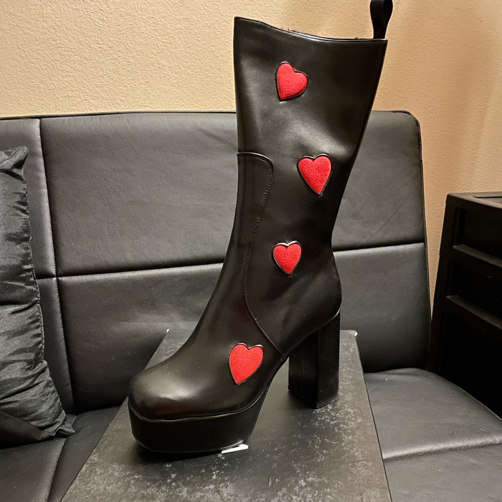 Lamoda red heart boots size 10!